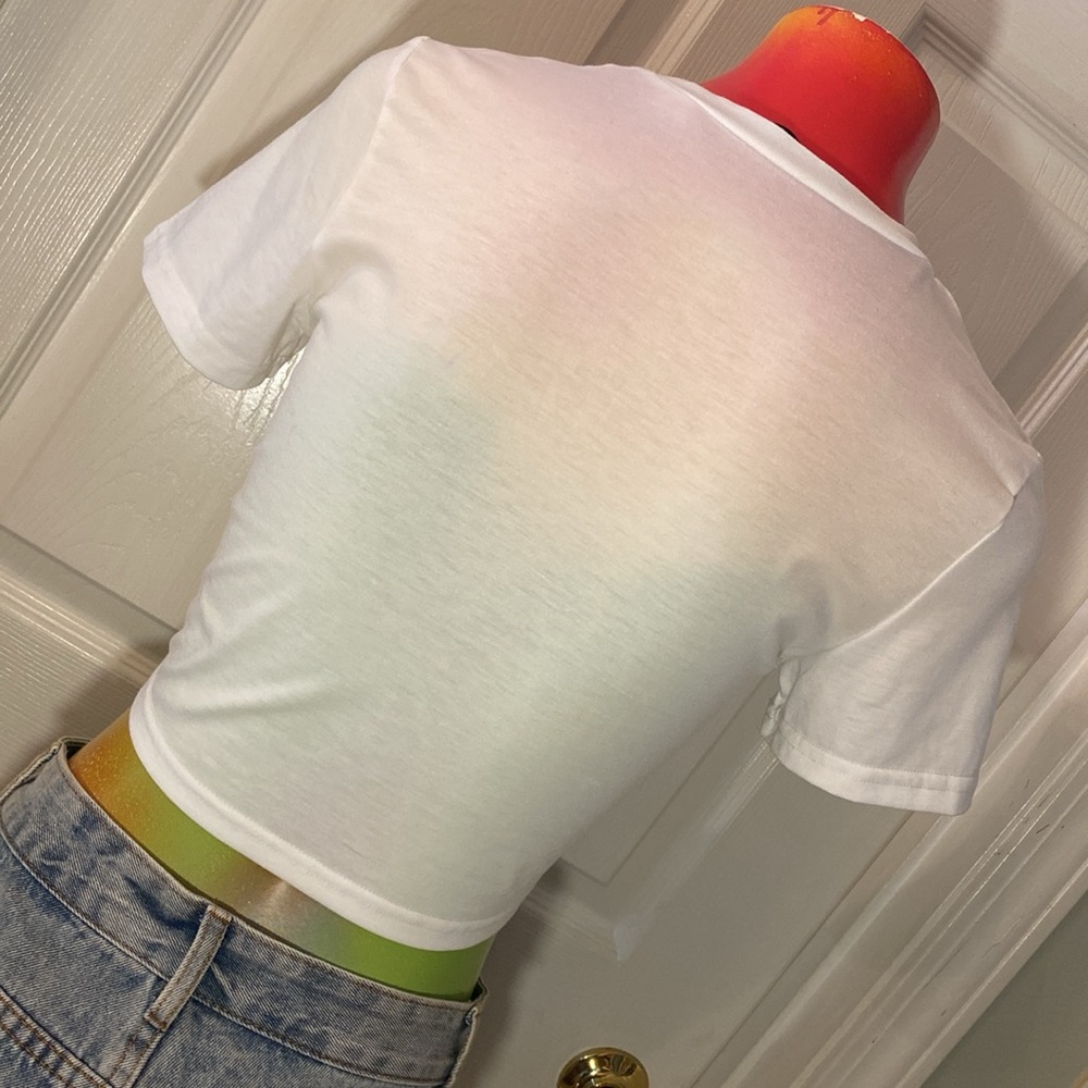 White Twist Front Crop Top - Picture 7 of 10